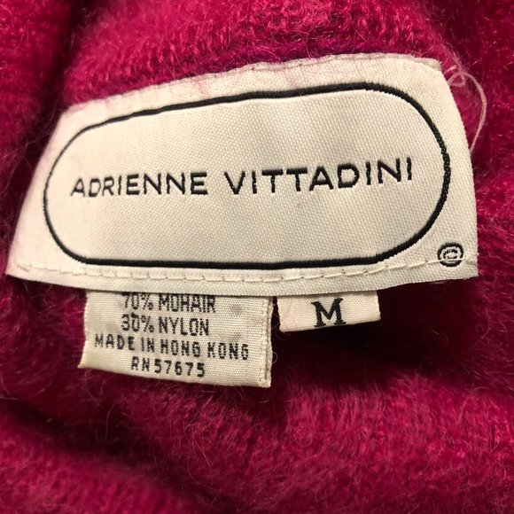 Adrienne Vittadini Rasberry Pink Soft Fuzzy Sweater Med - Picture 2 of 5
